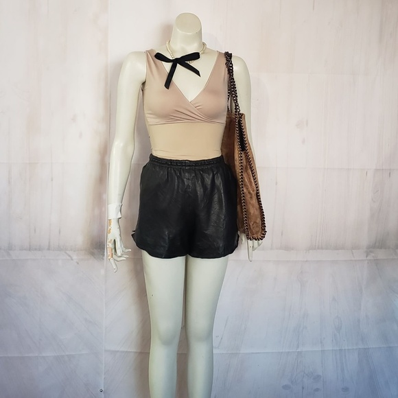 Chloé Leather Shorts Lambskin Black Made in France 38 - Picture 3 of 8